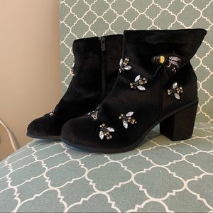Torrid | Black Velvet Embroidered Bee Boots